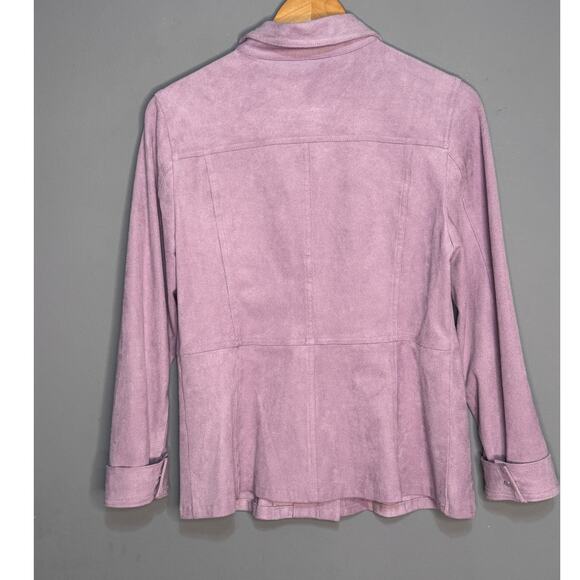 Chicos Faux Suede Peplum Lavender Jacket Size 0 - Picture 4 of 4